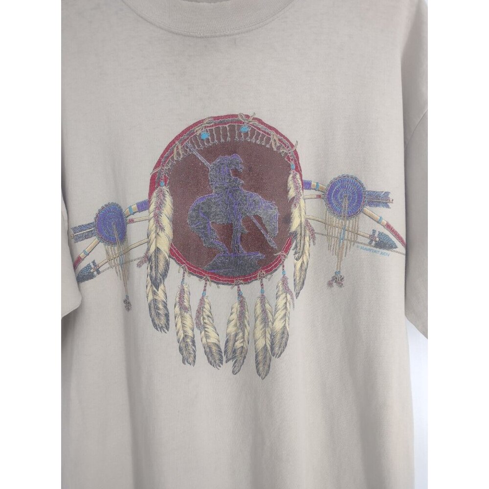 VTG Habitat Wilderness Native American Dreamcatcher Distress T-Shirt Mens XL - Picture 3 of 8